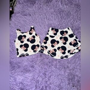 Kids Matching Set with Bow Print